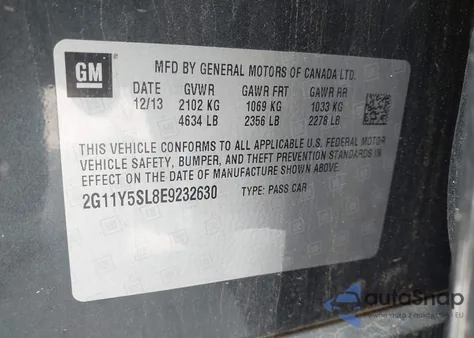 2014 Chevrolet Impala 1Ls from USA, damaged, VIN 2G11Y5SL8E9232630
